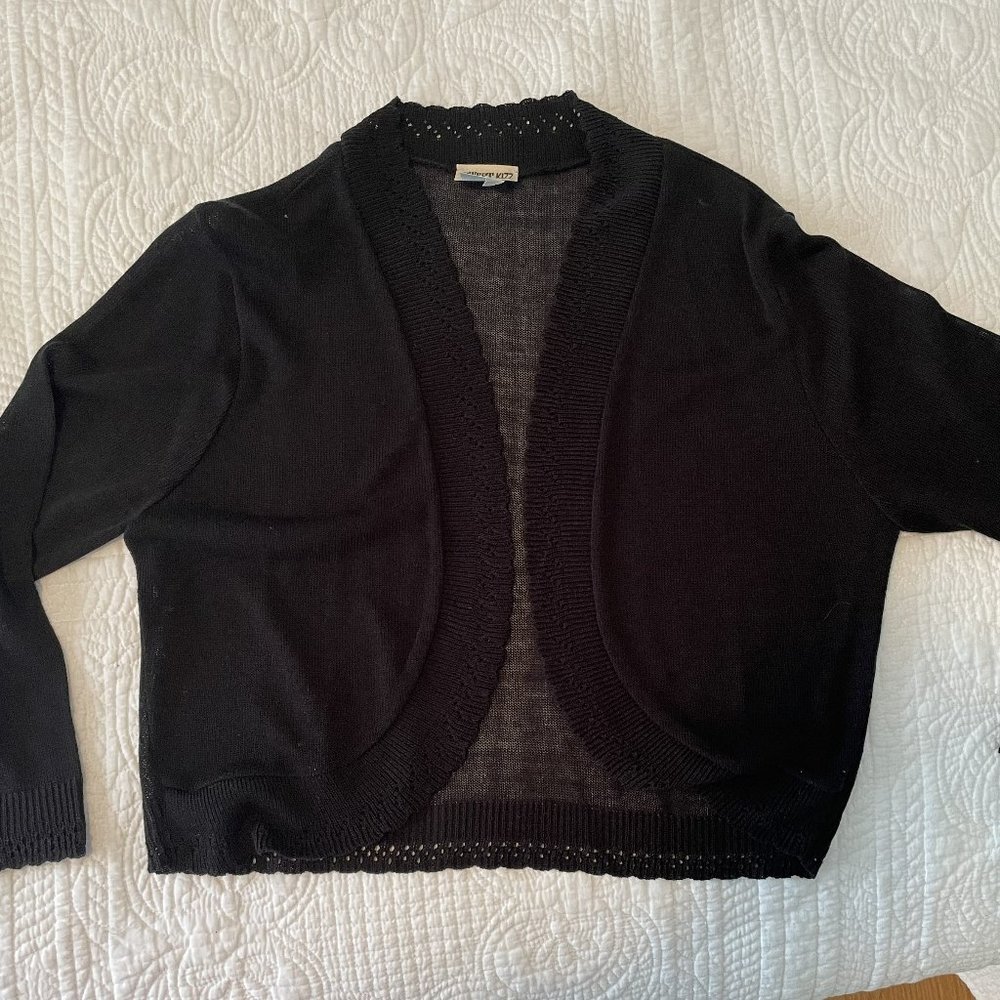 Black crop cardigan